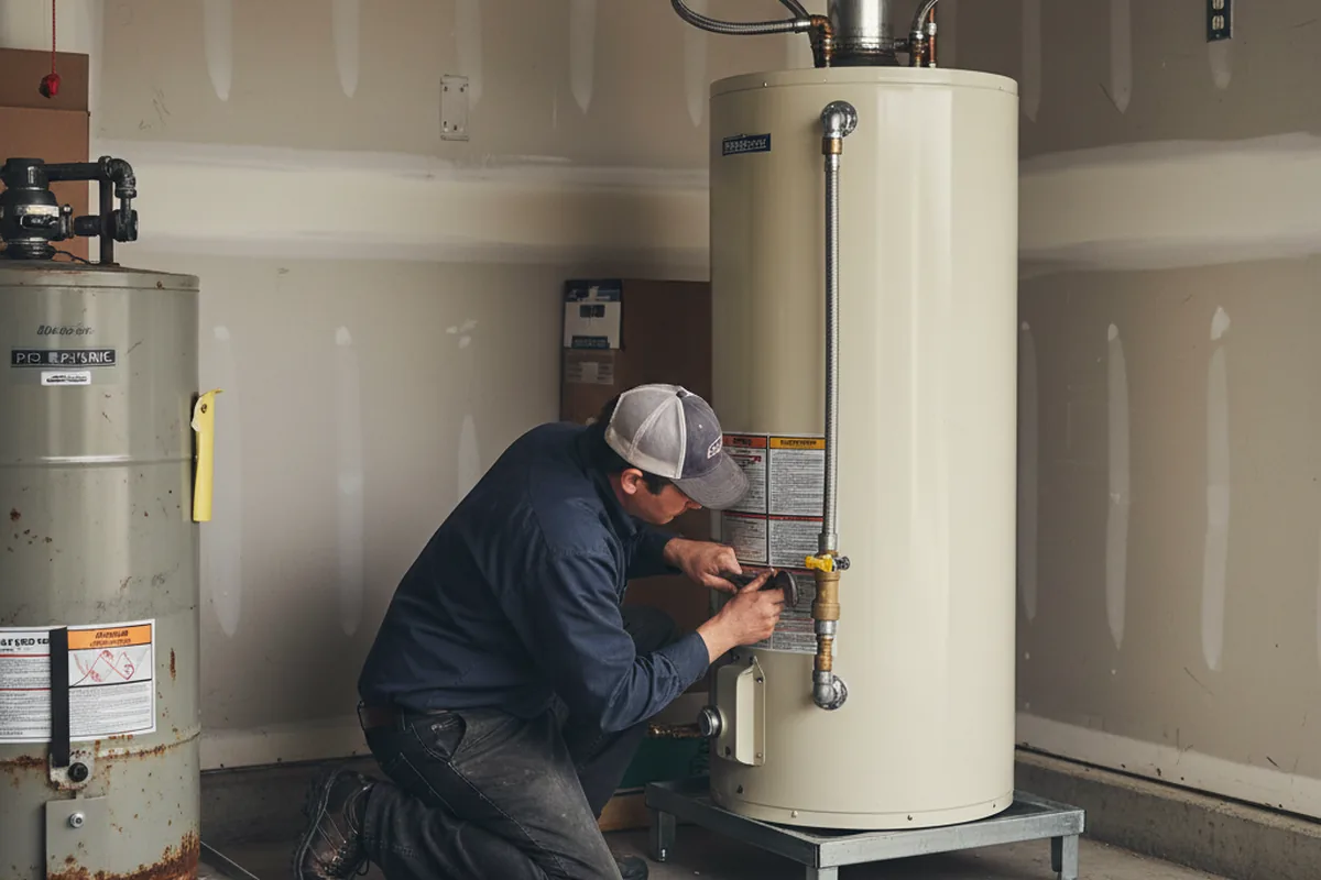 Water heater and shutoff valve replacement in Harvard